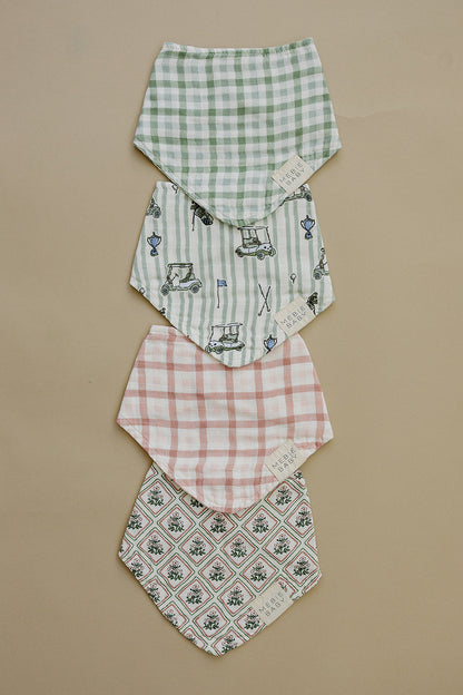 Green Gingham Classic Muslin Bib