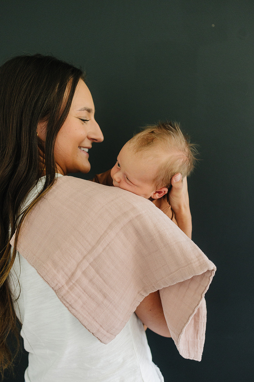 Dusty Rose Muslin Burp Cloth