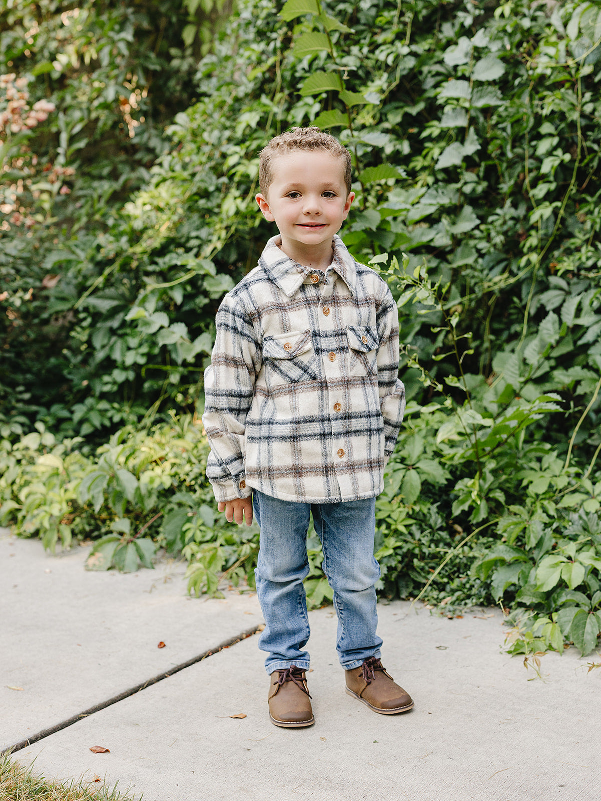Cream Plaid Shacket