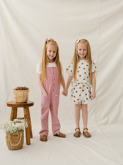 Red Stripe Overalls