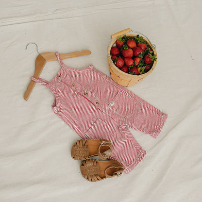Red Stripe Overalls