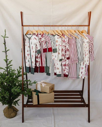 Red Stripe Bamboo Cozy Gown