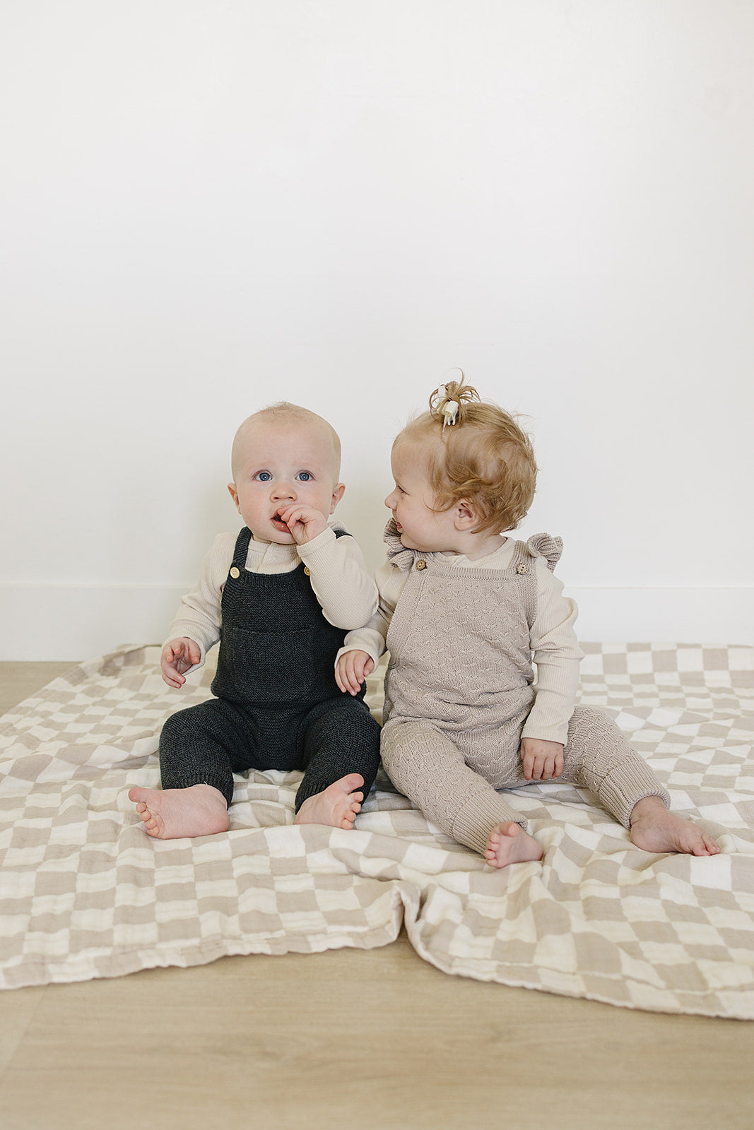 Charcoal Knit Pocket Overalls