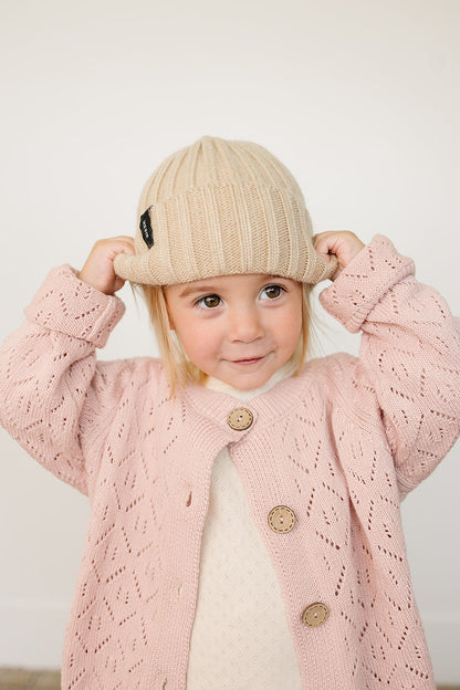 Tan Chunky Knit Beanie