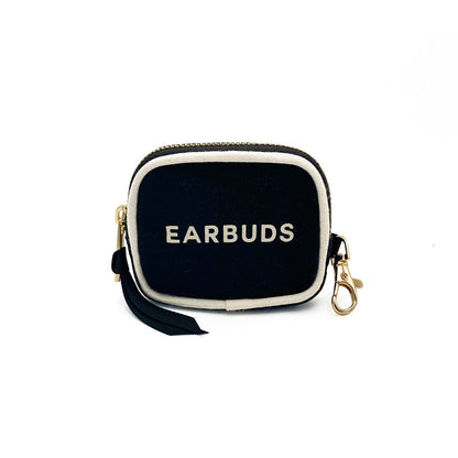 Earbuds Travel Case w Clasp – Black