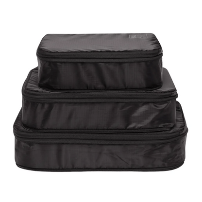 Compression Packing Cubes – Recycled Nylon – 3-pack – Black