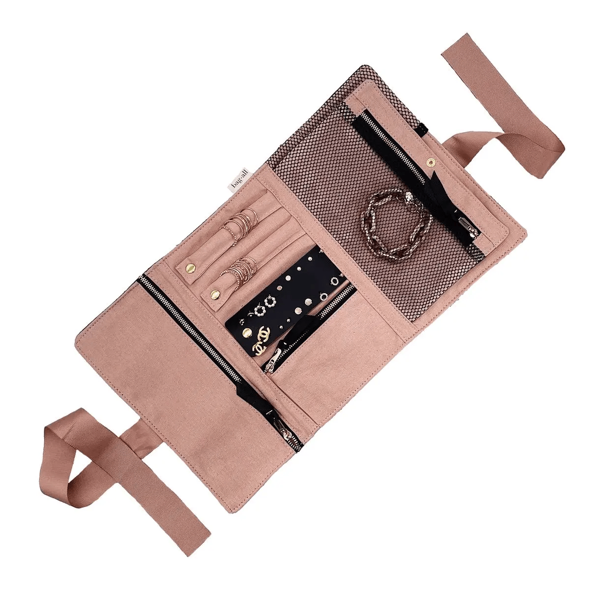 Large Jewelry Roll, Travel Pouch – Black