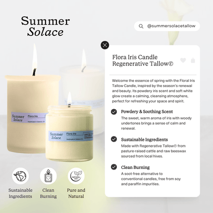 Flora Iris – Tallow Candle with Orris & Palo Santo | 6 oz