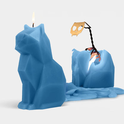 PyroPet Kisa Cat Candle - Blue