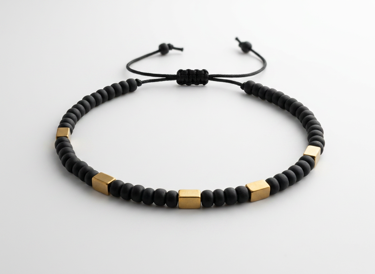 Tara Elaina Jewelry Black And Hematite Cube Bead Bracelet — view 1