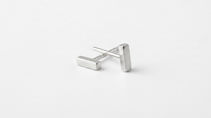 Petite Silver Stick Earrings — view 1