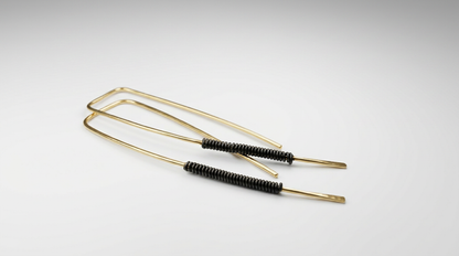 Minimalist Gold & Black Earrings — view 4