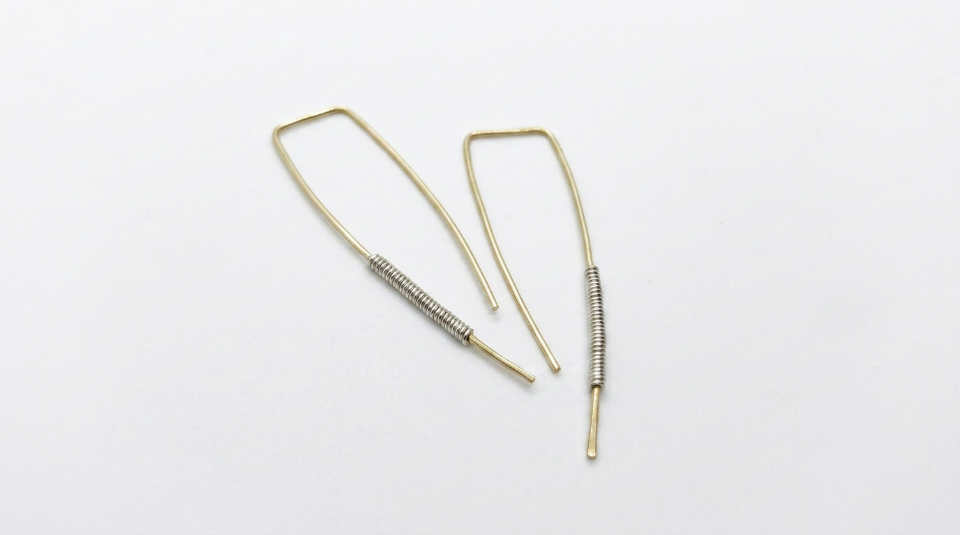 Minimalist Gold & Silver Earrings — view 1
