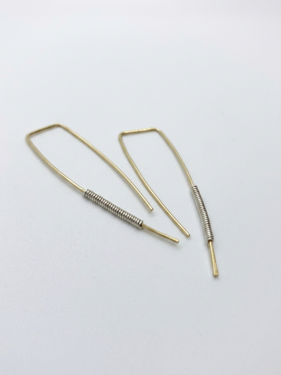 Minimalist Gold & Silver Earrings — view 2