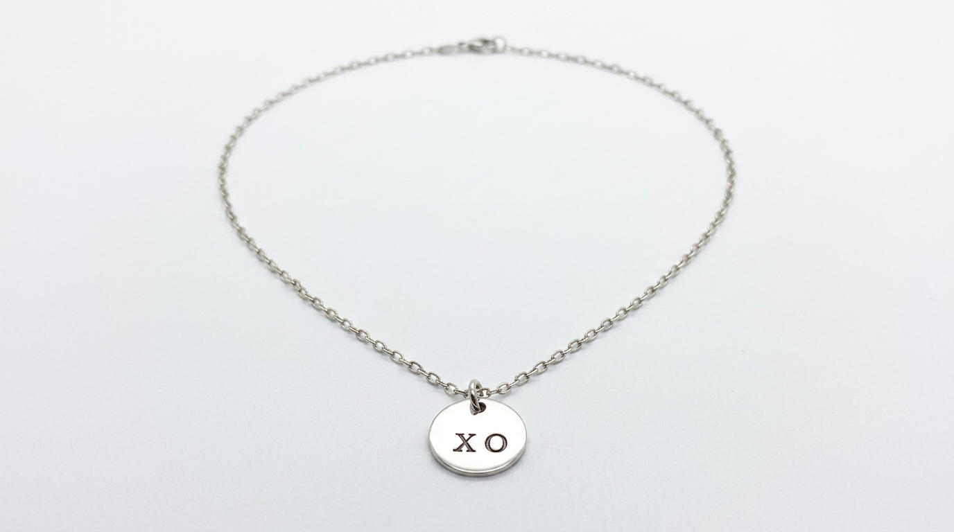 Tara Elaina Jewelry Xo Hug And Kiss Pendant Necklace — 16 inches / Silver — view 1