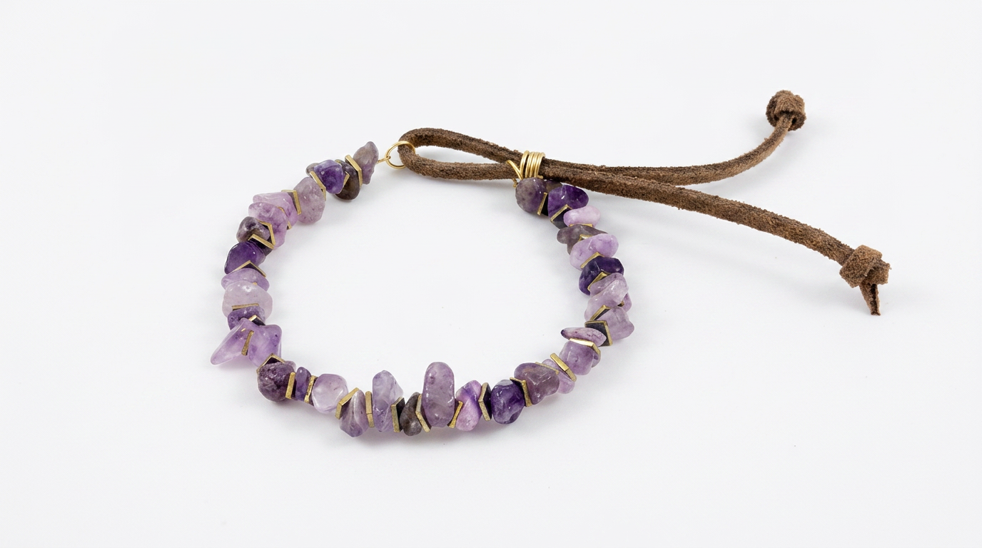 Tara Elaina Jewelry Amethyst Adjustable Suede Bracelet — view 1