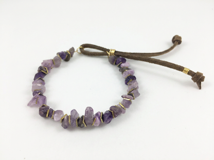 Tara Elaina Jewelry Amethyst Adjustable Suede Bracelet — view 2