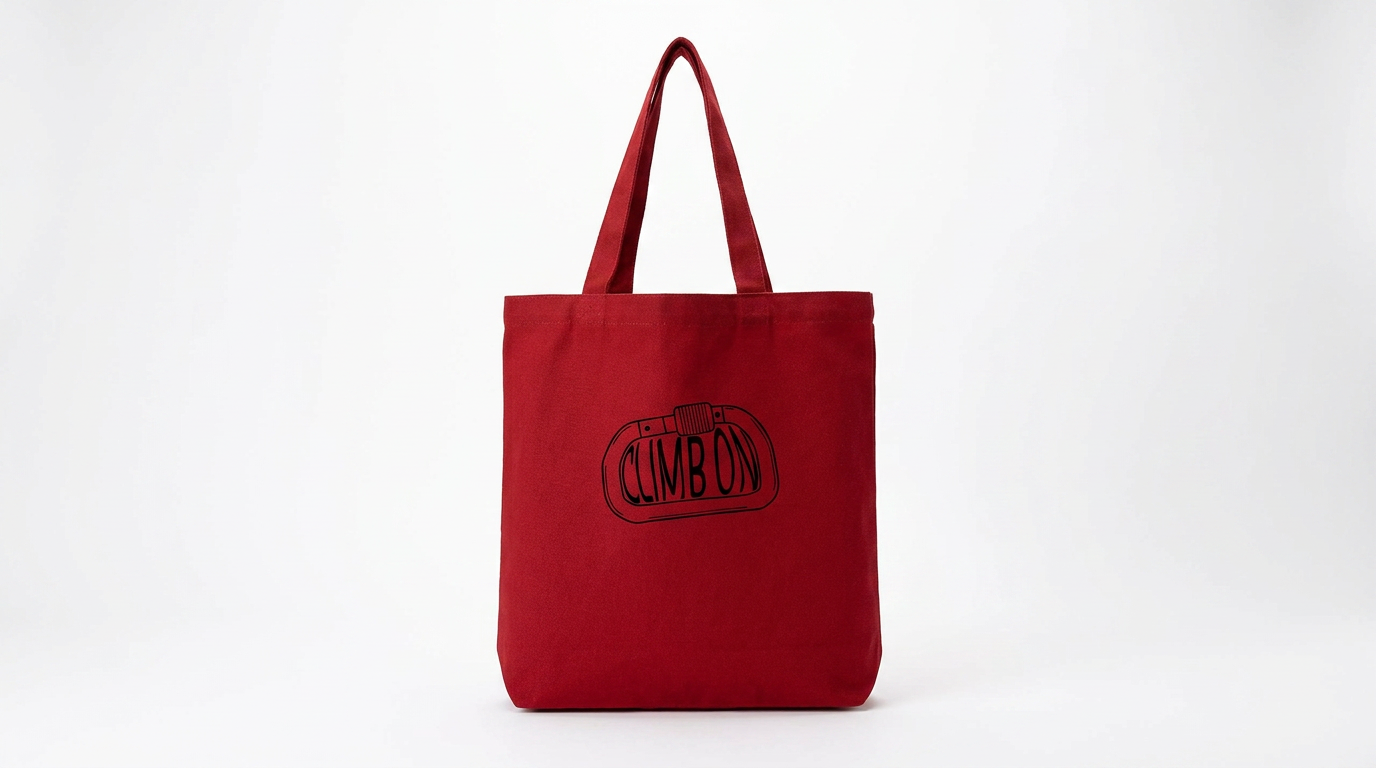 Climb On Carabiner Tote Bag — Red — view 1