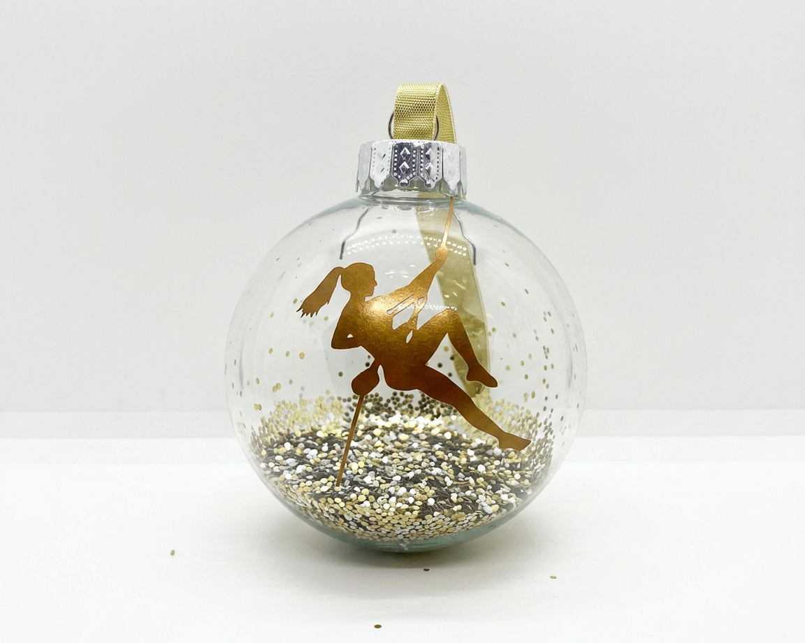Rock Climber Christmas Tree Ornament - Rope Climbing, Bouldering — Female Ropes — view 1