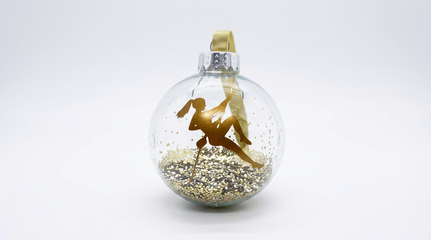 Rock Climber Christmas Tree Ornament - Rope Climbing, Bouldering — Female Ropes — view 2