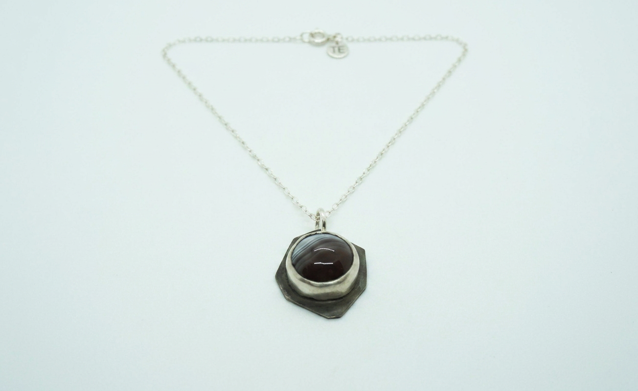 Botswana Agate Pendant Necklace — 16 inches — view 1