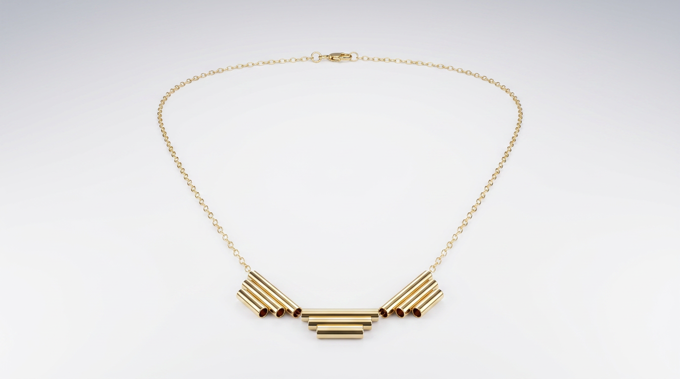 Gold Art Deco Statement Necklace — view 1