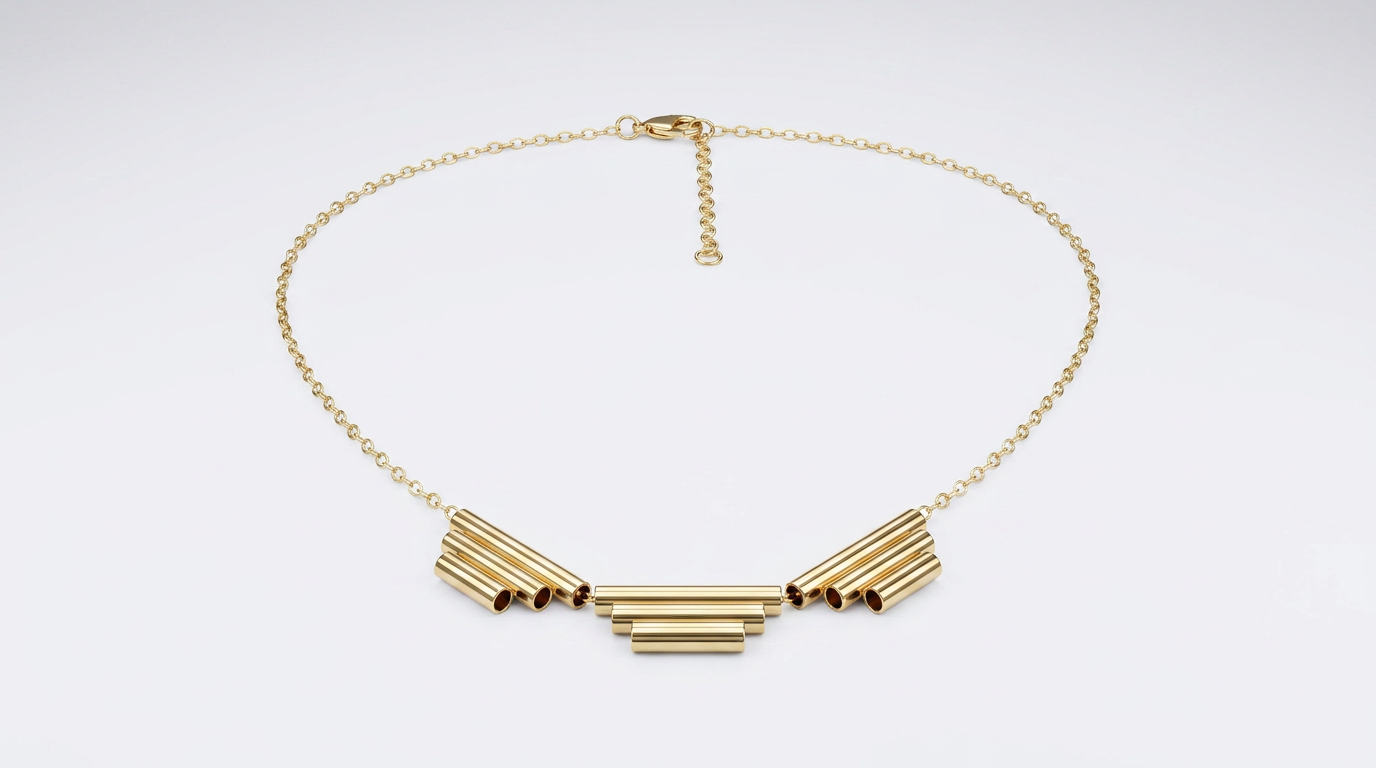 Gold Art Deco Statement Necklace — view 2