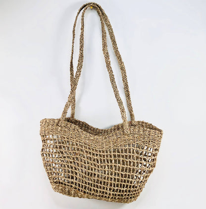 EcoFreax Market Woven Wicker Shopper Bag