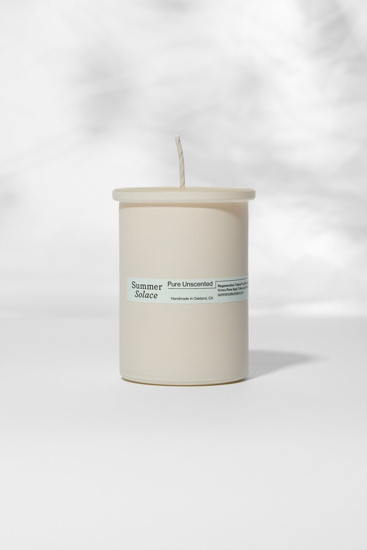 Pure Unscented Tallow Candle – Regenerative Suet & Beeswax | 6 oz