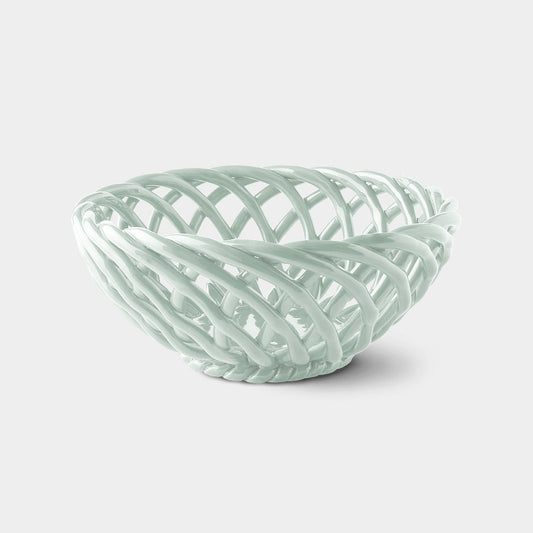 OCTAEVO Sicilia Ceramic Basket Large - Light Mint