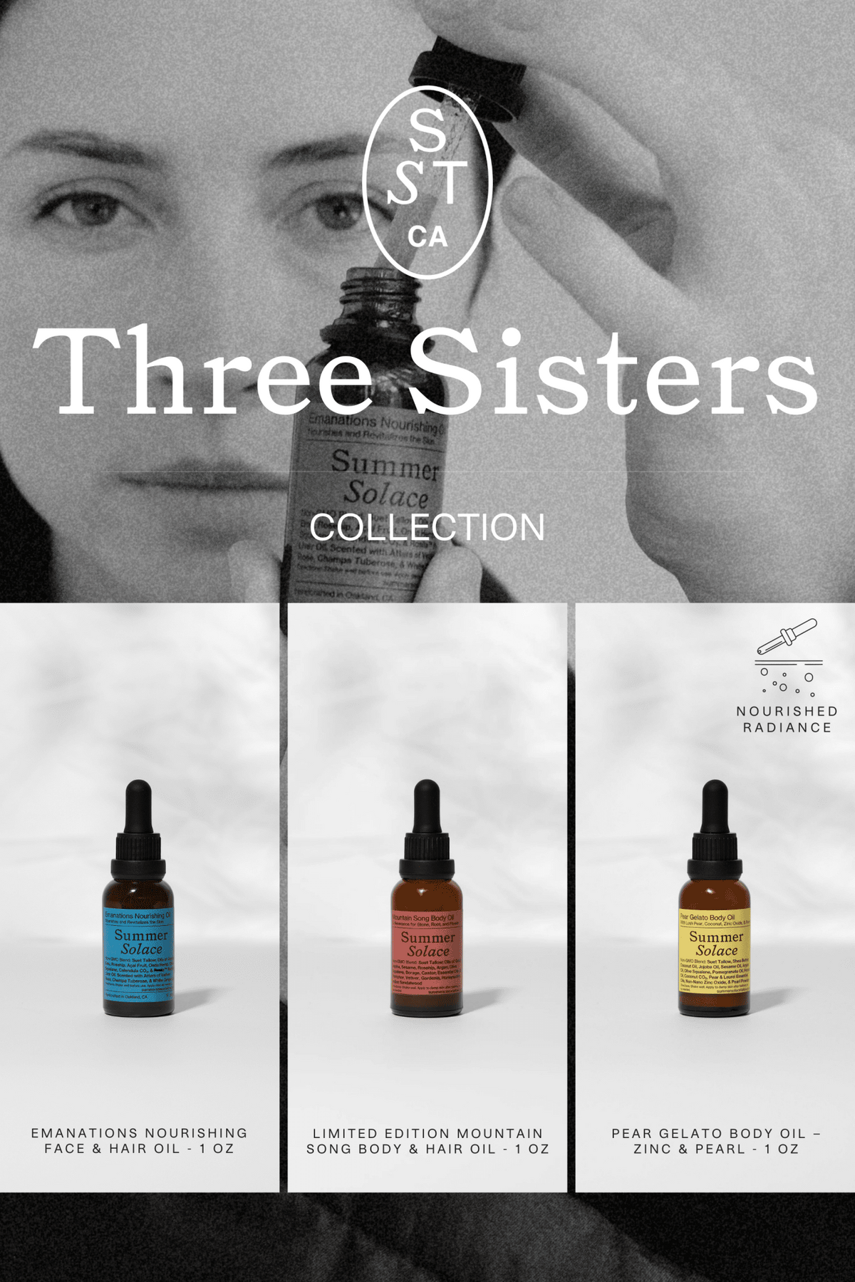 Three Sisters: Luxury Tallow Oil Trio – Face, Body & Hair Oils
