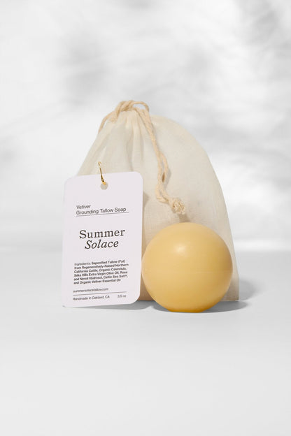 Vetiver Sphere Soap – Grounding & Earthy Aromatic Cleanser