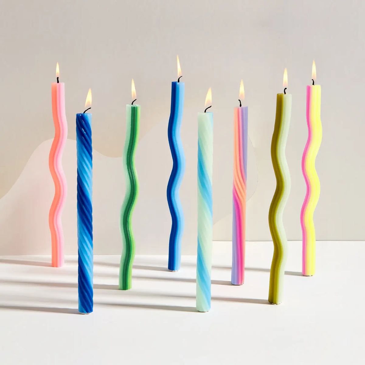Wiggle Candles - Yellow & Pink (2 pack)